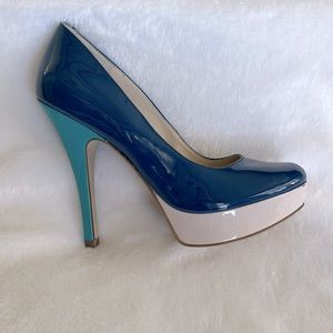 Gorgeous, color-blocked platform stilettos
